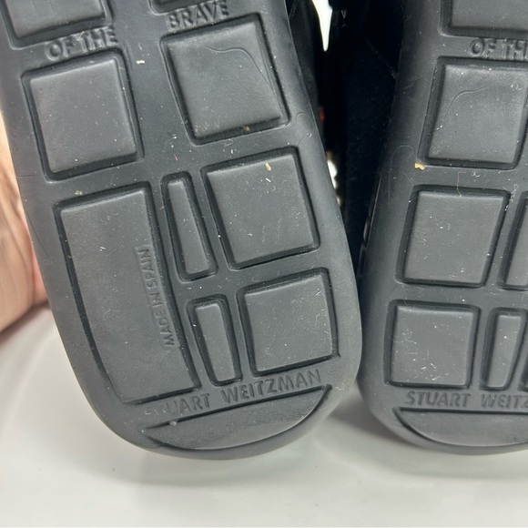 Stuart Weitzman Women's Leanto Black Suede Slip-On Fur Trim Flats Size 9 - Picture 13 of 16